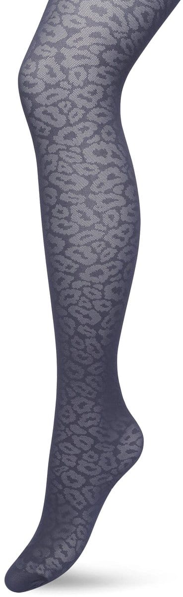 Bonnie Doon Dames Panterprint Panty 40 Denier Grijs maat S/M - Chique Panty - Leopard Dessin - Brede Boord - Comfort - Panter Print - Dieren Print - Panther Texture Tights - Feestelijk - Castlerock - BP211909.169