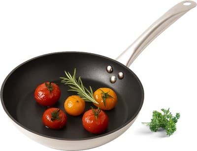 Lomera Koekenpan 24 CM - Aluminium Koekenpan - Non-Stick Binnenkant - Zilverkleurige Buitenkant - Warmtebestendig - Geschikt voor Alle Warmtebronnen - Inductie Koekenpan - Vaatwasserbestendig - PFOA Vrij - Ovenbestendig - Lichtgewicht Pan