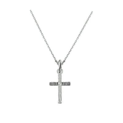 Zilver Gerhodineerde Collier kruis 1 1329787
