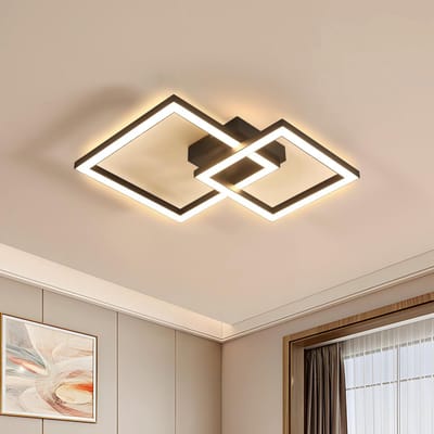 Haobosic - Plafondlamp - Dubbele ring design - Zandzwarte finish - 36W Warm licht