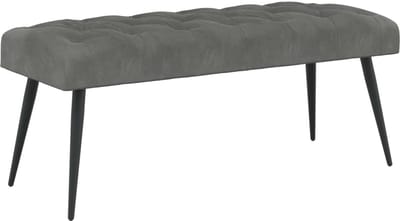vidaXL - Bank - met - knopen - tufting - Donkergrijs - 110 - x - 40 - x - 46 - cm - Fluweel