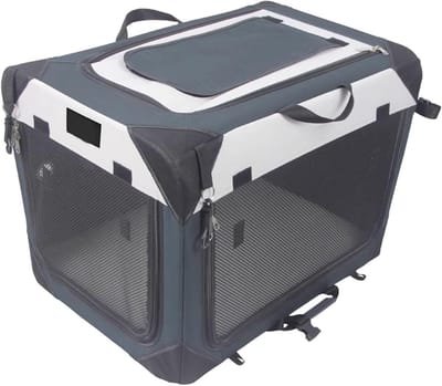 Hondenkooi Opvouwbaar - Huisdier Bench - Veilig Vervoer - 360 Graden Ventilatie - 70 x 52 x 52cm - Zwart