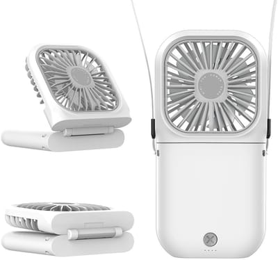 Opvouwbare mini-ventilator, draagbare staande ventilator, luchtkoeling, 3000 mAh oplaadbare powerbank