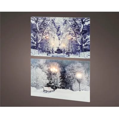 Decoris Led Canvas Kerstdecoratie - 58cm - Warmwit - Mdf