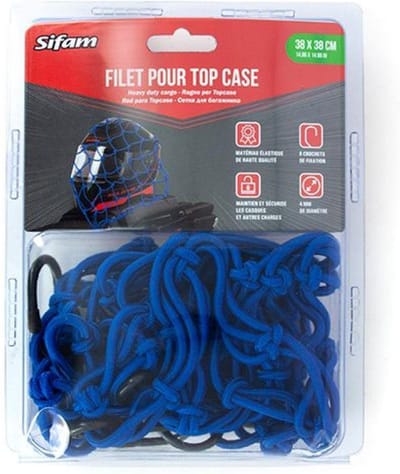 Filet à bagages élastique bleu araignée S-Line Neuf pour moto scooter deux roues
