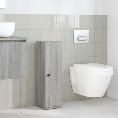 vidaXL - Badkamerkast - met - rolhouder - 20,5x22x72 - cm - grijs - sonoma - eiken