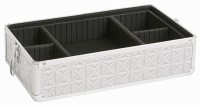 Guardian Beauty Make-up Train Case - 35.5cm Lengte - Zilver - Met Verstelbare Verdelers - Cosmetica Organizer - Schoonheidsgeval
