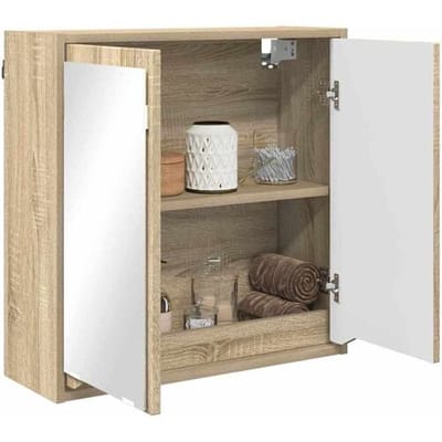 vidaXL Badkamer spiegelkast Sonoma Eiken 60 x 20 x 60 cm Bewerkt hout
