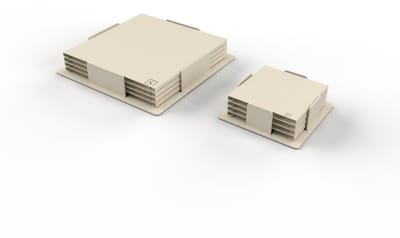 Onderzetters Set | Klein en Groot | Vierkant | Hittebestendig | Gepoedercoat | Metaal | Aluminium | 4 Pack | Parel Wit