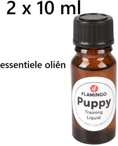 ** 2 x ** FLAMINGO puppytrainingsvloeistof - essentiele oliên - 10 ml = 20 ml - slechts enkele druppels nodig - fijne geur