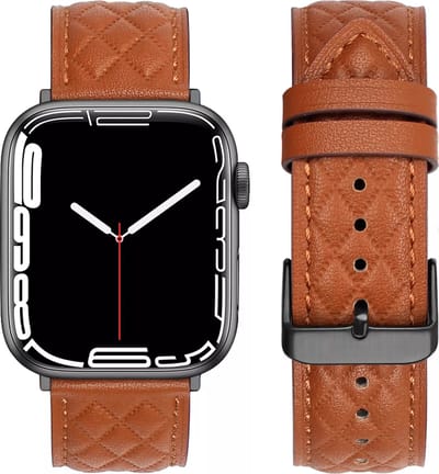 Fungus - Smartwatch bandje - Geschikt voor Apple Watch 38 / 40 / 41 mm - Series 1 2 3 4 5 6 7 8 9 SE iWatch - PU leer - Structuur - Bruin