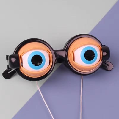 1 STKS Grappige Bril Gekke Ogen Requisieten voor Volwassenen Kinderen Gekke Knipper Grote Kikker Oog Speelgoed Accessoires voor Feest Kerst Halloween OneSize beige