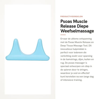 Dailygoods- Psoas Massager - Diepe Weefselmassage - Psoas Spier Release Tool - Massageapparaat voor Rug en Benen - Veelzijdig en Nauwkeurig - Verlichting voor Diepe Spieren