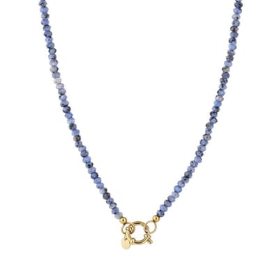 Bijoutheek Collier Glas Kralen Navy