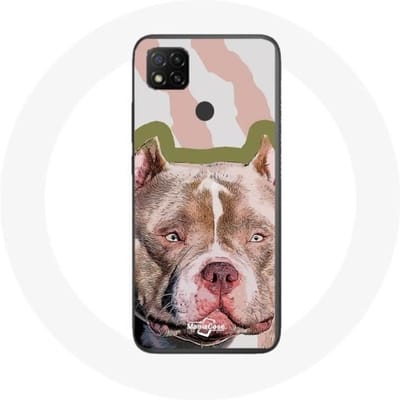 Xiaomi Redmi 9C hoesje Bruin Pitbull Hond bruin