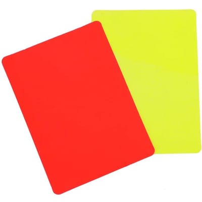 Carton Rouge et Jaune d'Arbitre de Football en PVC Outil d'Arbitre d'Entraînement de Match de Football Accessoire Actif de Football 8x11cm