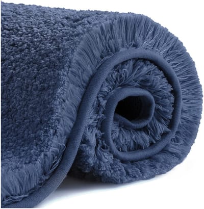 Badmat - Extra Dikke & Superzachte Badkamer Vloerkleed - Antislip en Hoogabsorberend - Machinaal Wasbaar - 60 x 90 cm (Marineblauw)