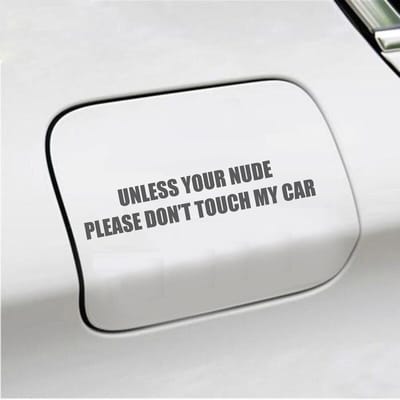 Bumpersticker - Unless Your Nude - 3,5 X 18,5 - Antraciet