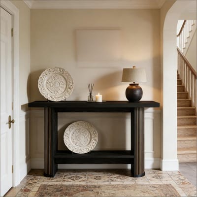 MIVRAY Consoletafel - Slank Modern Ontwerp Voor Hal En Woonkamer - Ruimtebesparend En Veelzijdig - Hout - Zwart