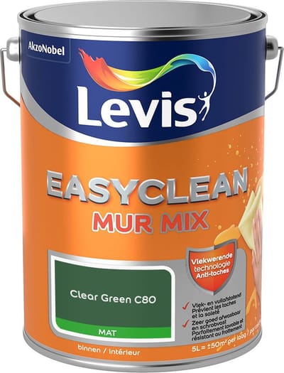 Levis - Easyclean Mur Mat Mix - Clear Green C80 - Mengverf - 5 L
