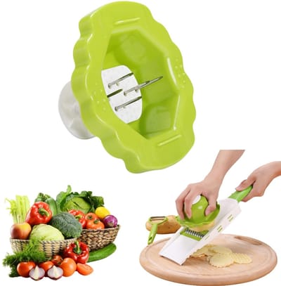 Cosensi - Grater - Vingerbescherming - Veiligheidshouder - Groen - Keukenaccessoire - Handig voor snijden - Geschikt voor groenten