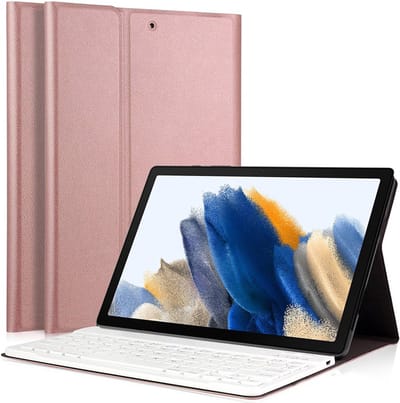 Hoes met Toetsenbord geschikt voor Samsung Tab A8 2021 / 2022 - Book Case Cover Hoesje Roségoud