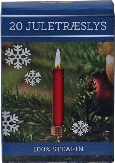Kerstboomkaarsjes 97/13 20 Rood (per 20 stuks)