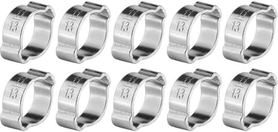 Dailygoods- Slangklem 10 Stuks - Verstelbare Slangklemmen - Roestvrij Staal - Verzinkt - Constant Spanningsdruk - Voor Brandstof/Water - Slangband