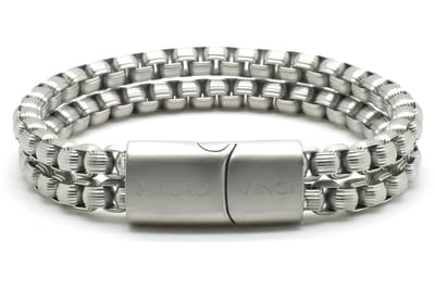 Stalen armband geborsteld mat Mauro Vinci Cili 21cm - Armband staal met magnetische sluiting en geschenkverpakking