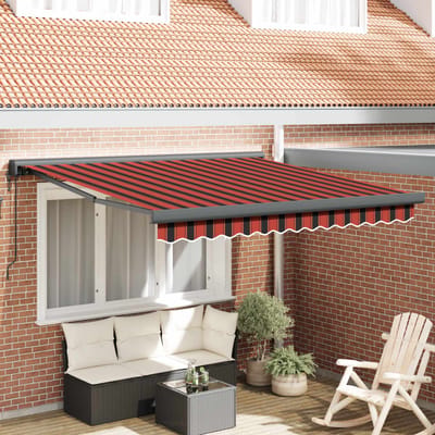 vidaXL - Uitschuifbare - luifel - Rood - en - Zwart - 350 - x - 250 - x - 165 - cm