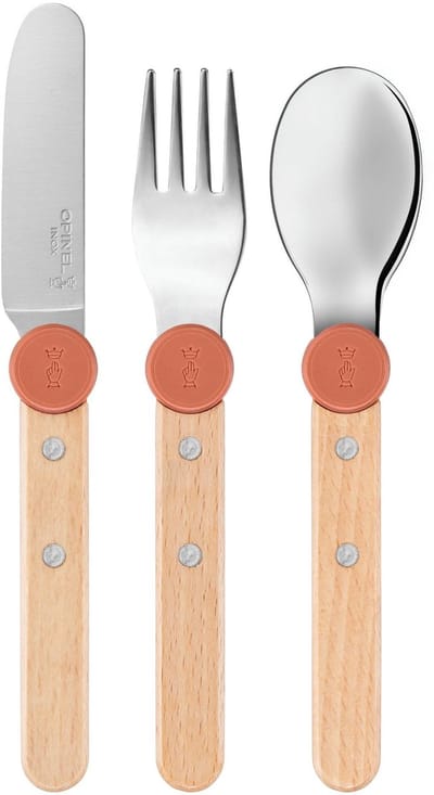 Opinel Le Petit Gourmet Bestekset – 3-delig – Koraal – Hout/RVS