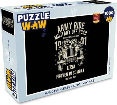 Puzzel Mancave - Leger - Auto - Vintage - Legpuzzel - Puzzel 1000 stukjes volwassenen