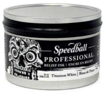Professional Titanium White relief ink - Speedball