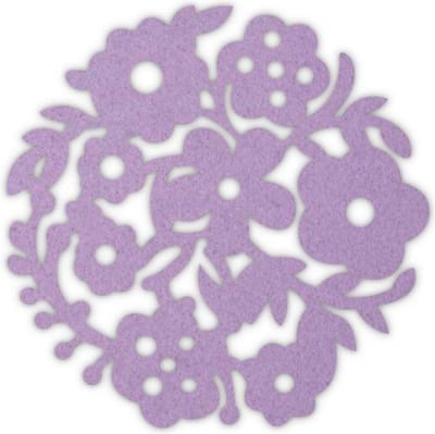 Bloemenkrans vilt onderzetters - Lila - 6 stuks - ø 9,5 cm - Bloem - Tafeldecoratie - Glas onderzetter - Cadeau - Woondecoratie - Woonkamer - Tafelbescherming - Onderzetters Voor Glazen - Keukenbenodigdheden - Woonaccessoires - Tafelaccessoires