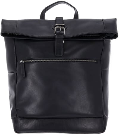 LEONHARD HEYDEN Leren laptop rugzak rugzak met laptopvak Roma Rucksack Rolltop 5371 Schwarz zwart