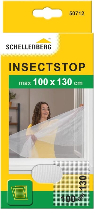 Nylon horrengaas voor ramen tegen muggen en insecten - 100 x 130 cm - Bevestiging zonder boren