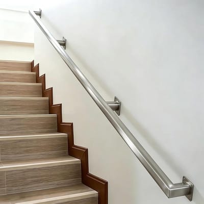 Trapleuning Metaal - Wandsteun Leuning - Veilig Traplopen - Roestvrij Staal - Tot 600cm - Zilver