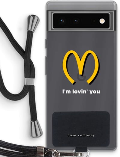 Case Company® - Hoesje met koord geschikt voor Google Pixel 6 hoesje met Koord - I'm lovin' you - Telefoonhoesje met Zwart Koord - Bescherming aan alle Kanten en Over de Schermrand