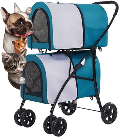 Huisdieren Kinderwagen - Reisdrager - Comfortabel Uitje - Afneembare Wieg - 66 x 50 x 98 cm - Zwart