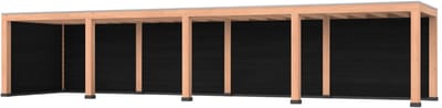 Douglas overkapping, 1200 x 300, met zwarte achterwand en zijwand, Westwood Modern Plus