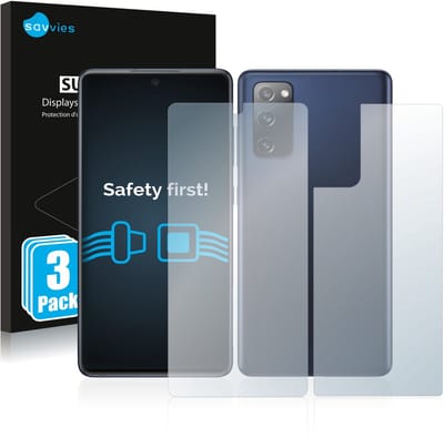 Savvies - Screenprotector voor Samsung Galaxy S20 FE 5G (Voor+Achter) - Folie Beschermfolie transparant 6 Stuks