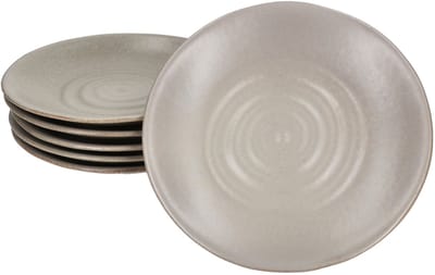 6-delig CLAY-set van 6 personen, grijs, van steengoed - 24321638