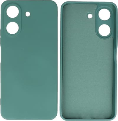 Hoesje Geschikt voor Xiaomi Redmi 13C 4G - Fashion Telefoonhoesje Backcover - Siliconen Hoesje - Donker Groen