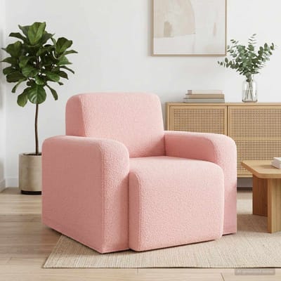 vidaXL - Fauteuil - Roze - Bouclé