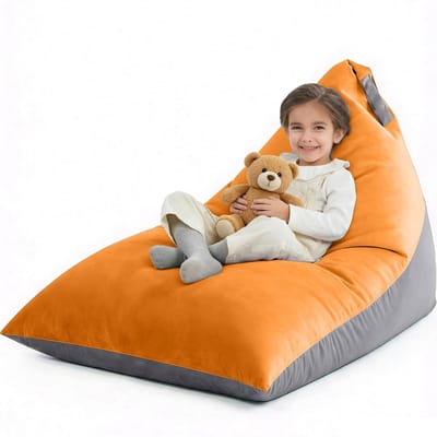 Dailygoods- Zitzak Hoes Extra Groot - Driehoekige Zitzak - Wasbare Zitzak - Ultra Zacht Fluwelen Hoes - Geschikt voor Volwassenen/Tieners/Kinderen - Comfortabele Vulling met Bonen