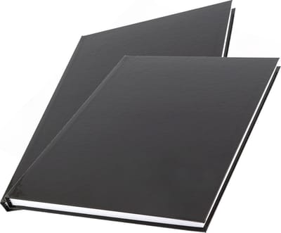 Pakket van 2x stuks schoolschriften A4 gelinieerd harde kaft - zwart - schriften voordeelset
