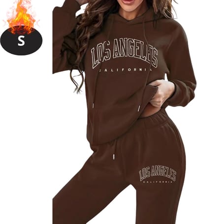 Nivard Joggingpak - Huispak - Volwassenen - Trainingspak - Comfortabel - Joggingsbroek - Tracksuit - Dames - Winter - Koffie - S