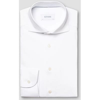Eton Overhemd Four-Way Stretch Uni Wide-Spread Collar Wit / male