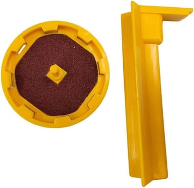 Poolkeu Tip Shaper - Biljart Accessoire - Keu Onderhoud - Met Schuurpapier - 10 x 6 x 6 cm - Geel