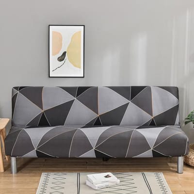 Opvouwbare slaapbankhoes voor woonkamer Armloze bankhoezen Elastisch spandex materiaal Zachte hoezen S(length 120-150cm)